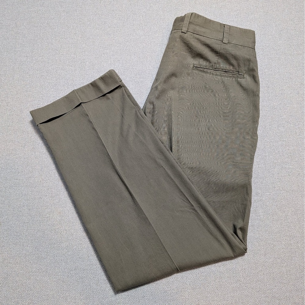 BILLS KHAKIS Men's 35x32 Olive Green Pleated Cuffed Chino Pants Made in USA